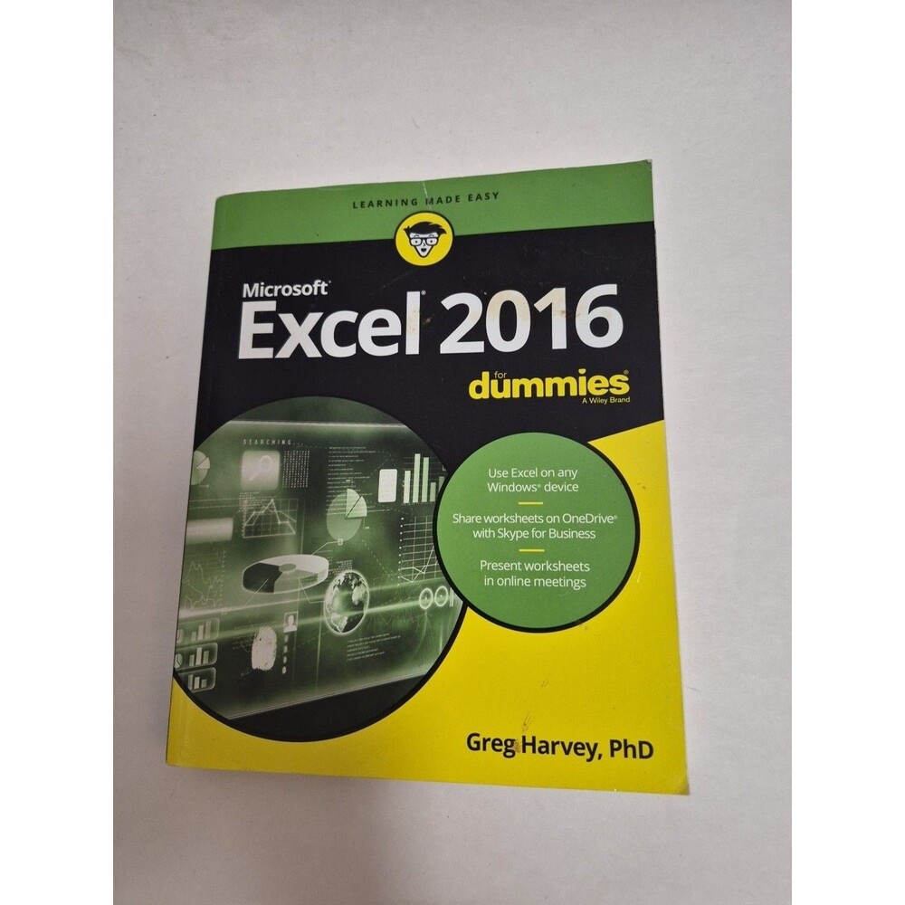 Excel 2016 for Dummies Greg Harvey Microsoft Office Spreadsheet Guide Book Paper